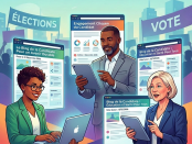 Three candidates share blogs on sustainable future, citizen engagement, education, and health.