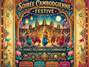 Invitation to a Cambodian festive soirée featuring traditional dance, music, and food on November 18, 2023 in Paris